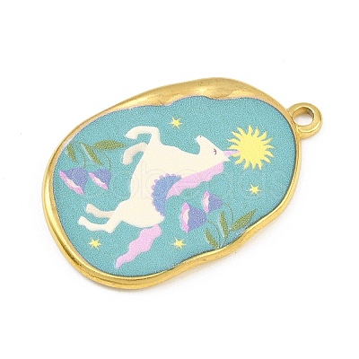 Printed 304 Stainless Steel Pendants STAS-P419-13G-03-1