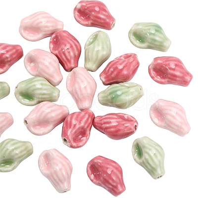 30Pcs 3 Colors Handmade Porcelain Beads PORC-PA0001-14-1