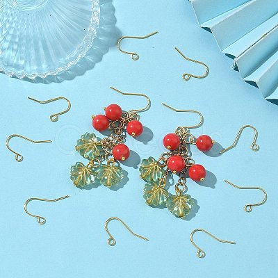 SHEGRACE Brass French Hooks with Loop XGR0002G-02G-1