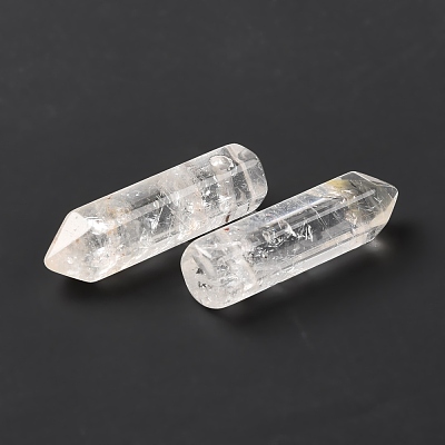 Natural Quartz Crystal Pointed Pendants G-D460-01W-1