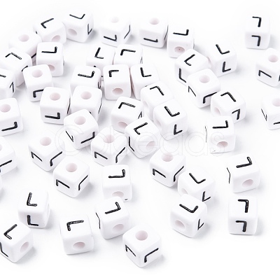 Letter Acrylic European Beads OPDL-R050-10mm-L-1