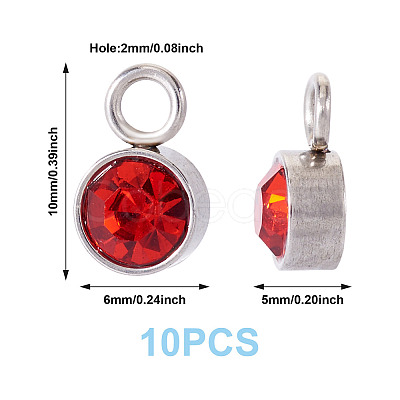 10Pcs Glass Rhinestone Charms STAS-TA0003-26B-1