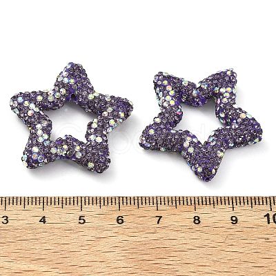 Star Shape Polymer Clay Rhinestone Beads CLAY-NH0001-06N-1