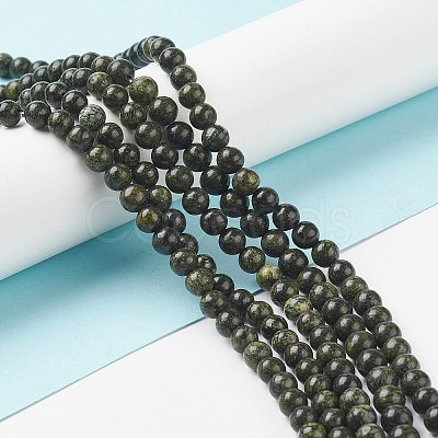 Natural Serpentine/Green Lace Stone Beads Strands X-G-S259-15-6mm-1-1