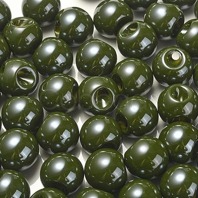 Opaque Acrylic Beads OACR-G012-01G-1