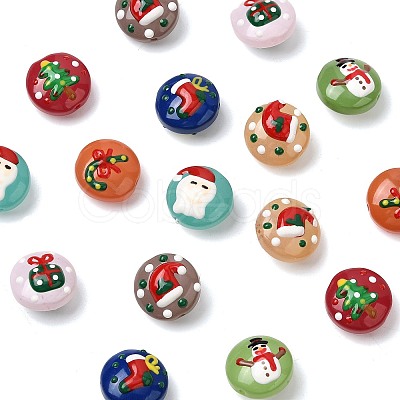 16Pcs 8 Colors Christmas Handmade Lampwork Enamel Beads LAMP-FS0001-63-1