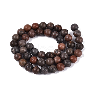 Natural Dendritic Jasper Beads Strands G-Q601-13A-01-1