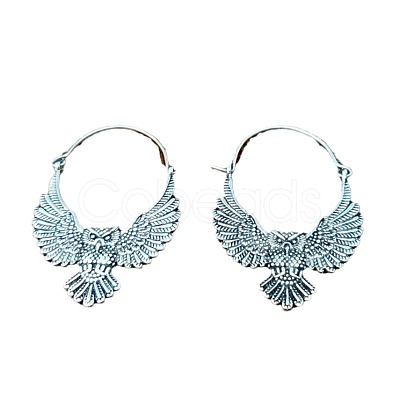 Bohemian Style Alloy Owl Hoop Earrings FS-WGF4BD1-01-1