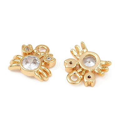 Ocean Theme Brass Micro Pave Cubic Zirconia Charms KK-F902-08E-G-1