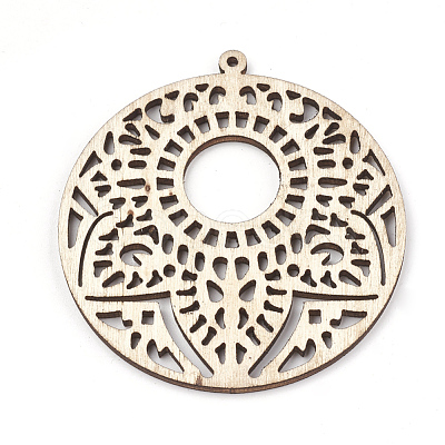 Undyed Wood Big Pendants WOOD-T008-42-1