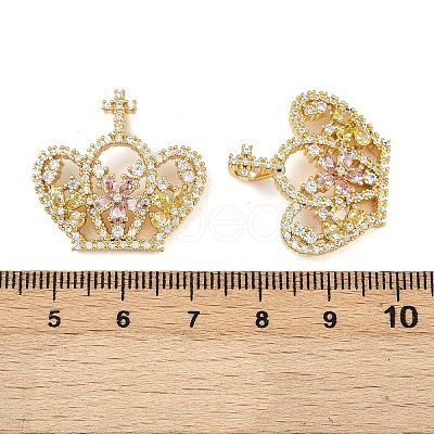 Brass Micro Pave Cubic Zirconia Pendants KK-S526-09G-A-1