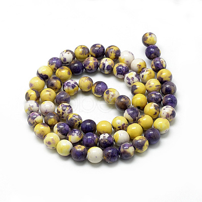 Synthetic Ocean White Jade Beads Strands G-S254-6mm-C08-1