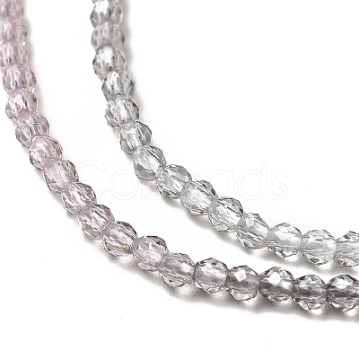 Transparent Gradient Color Glass Beads Strands GLAA-H021-01A-12-1