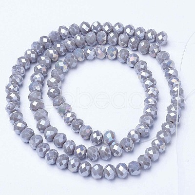 Electroplate Glass Beads Strands X-EGLA-A034-P8mm-B17-1