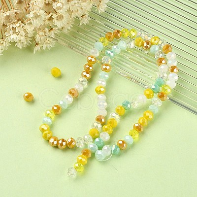 Electroplate Glass Beads Strands EGLA-YW0002-D08-1