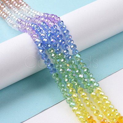 Transparent Electroplate Glass Beads Strands GLAA-E036-02-1