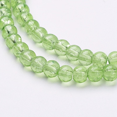 Spray Painted Crackle Glass Beads Strands CCG-Q001-4mm-11-1