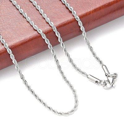 Tarnish Resistant 304 Stainless Steel Rope Chain Necklaces STAS-M174-008P-A-1