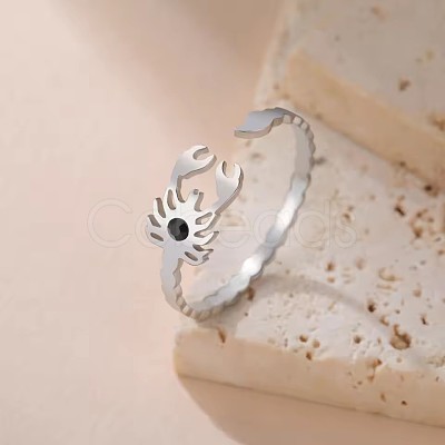304 Stainless Steel Cuff Open Rings WGE0991-01-1
