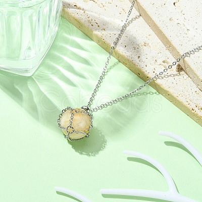 Tarnish Resistant 304 Stainless Steel Cable Chains Macrame Pouch Empty Stone Holder for Pendant Necklaces Making NJEW-TA00086-01-1