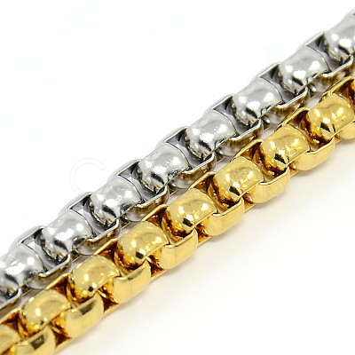 Trendy 304 Stainless Steel Venetian Chain Bracelets STAS-A028-B029-1