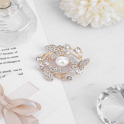 2Pcs Alloy Rhinestone Brooches JEWB-LP0010-12-1