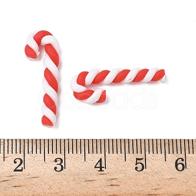Christmas Candy Cane Handmade Polymer Clay Beads CLAY-P005-03A-02-1