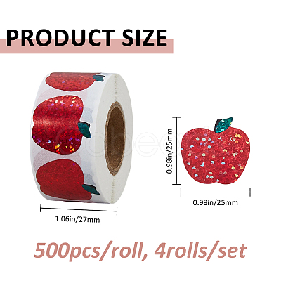 4Rolls Coated Paper Self-adhesive Stickers Roll STIC-FH0001-27A-1