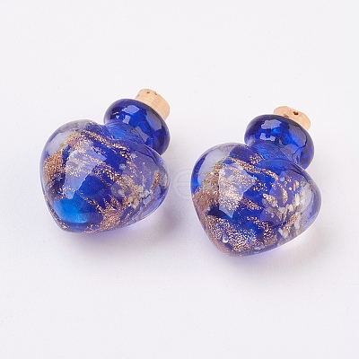 Handmade Luminous Lampwork Perfume Bottle Pendants LAMP-P044-K03-1