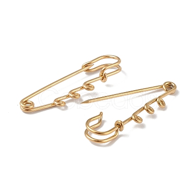 Ion Plating(IP) 304 Stainless Steel Safety Pins Brooch Findings X-STAS-I673-06G-1