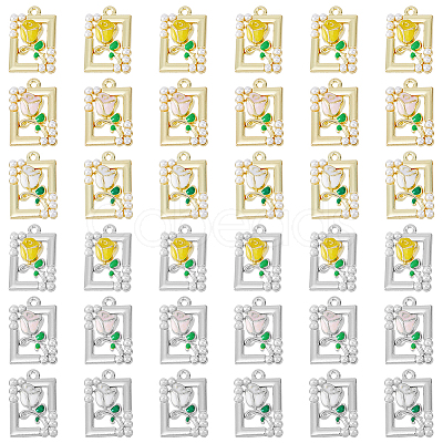 36Pcs 6 Styles Rack Plating Alloy Enamel Pendants FIND-DC0002-91-1