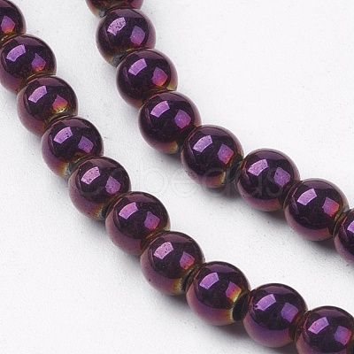 Non-magnetic Synthetic Hematite Beads Strands G-S096-4mm-M-1