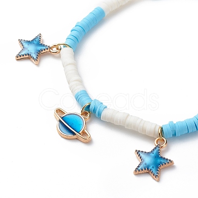 3Pcs 3 Styel Glass Seed & Polymer Clay Beaded Stretch Bracelets Set BJEW-JB08854-01-1