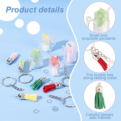 Olycraft DIY Milk Tea Keychain Making Kit DIY-OC0010-86-1