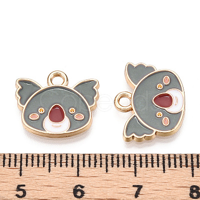 Light Gold Plated Alloy Enamel Charms ENAM-T009-79A-RS-1