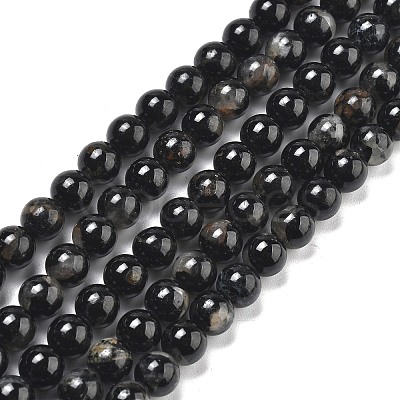 Natural Black Tourmaline Beads Strands X-G-Q031-A01-6mm-1