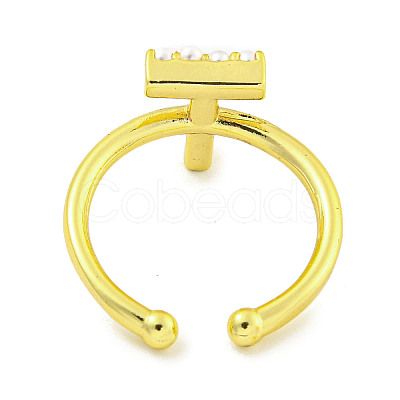 Rack Plating Brass Open Cuff Rings for Women RJEW-F162-01G-T-1