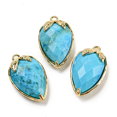 Natural Turquoise Faceted Pendants G-M431-06G-01-1-1