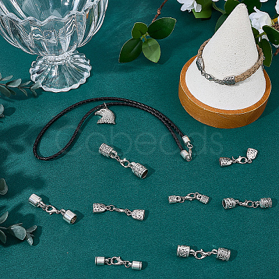 32Pcs 8 Styles Alloy Cord Ends HJEW-SC0003-12-1