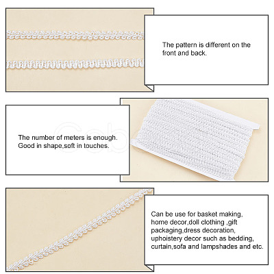 Polyester Braided Lace Trim OCOR-WH0060-45A-1