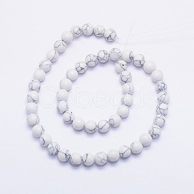 Synthetic Howlite Bead Strands X-G-F425-37-8mm-1