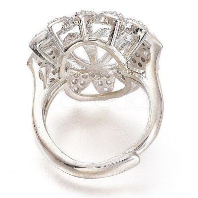 Adjustable Brass Finger Cup Peg Ring Settings ZIRC-I049-06P-1