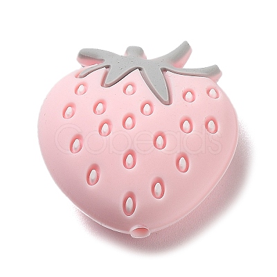 Strawberry Food Grade Eco-Friendly Silicone Focal Beads SIL-K003-01B-1