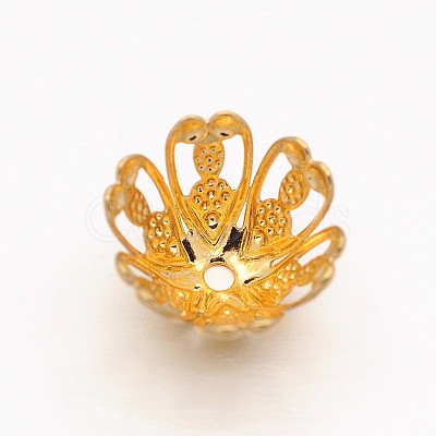 6-Petal Brass Bead Caps KK-O077-02-1