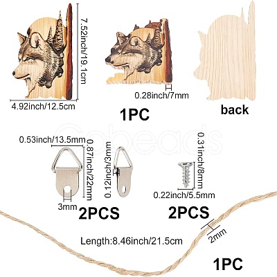 3D Wolf Animal Carving Handcraft HJEW-WH0028-47-1