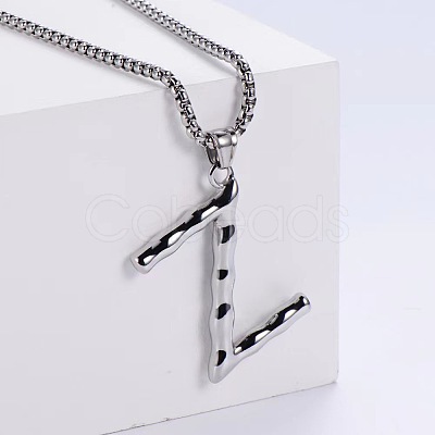 Minimalist chic collarbone necklace with 26 English letters design LW4134-52-1
