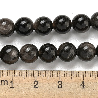 Natural Silver Obsidian Beads Strands G-S150-20A-10MM-1