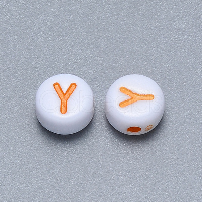 Craft Acrylic Horizontal Hole Letter Beads SACR-S201-11Y-1