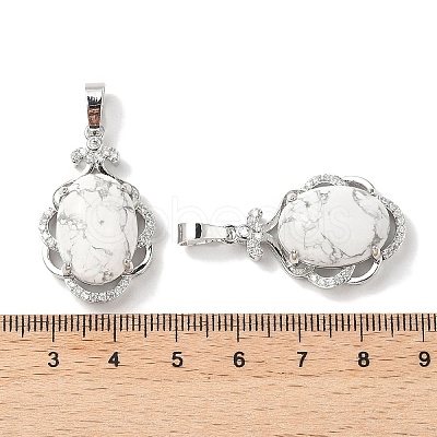 Natural Howlite Oval Pendants G-NH0025-15P-01-1