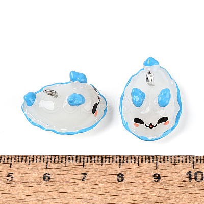Sea Animal Theme Opaque Resin Pendants RESI-D071-04F-1